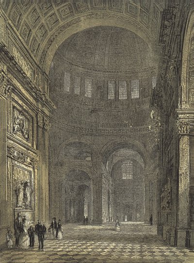 St Pauls Cathedral, det indre af kuplen, med udsigt mod det nordlige tværskib af English School