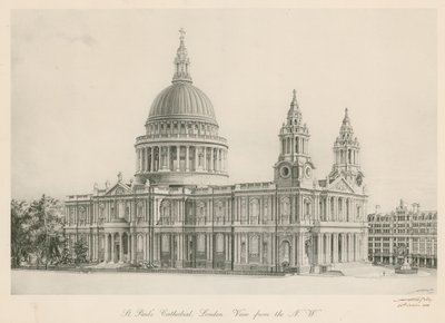 St Pauls Cathedral, London, udsigt fra nordvest af English School