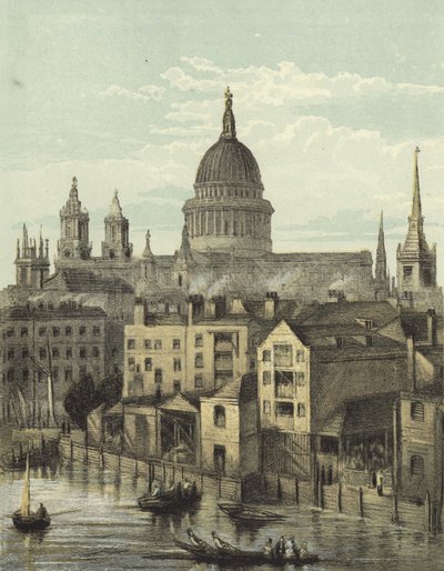 St Pauls Cathedral, Udsigt over Sydfronten fra Southwark Bridge af English School