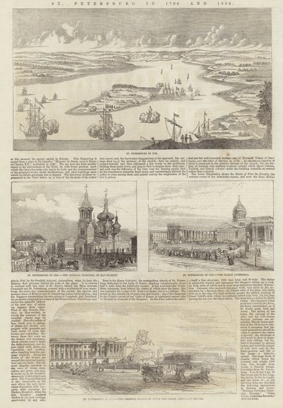 Sankt Petersborg i 1706 og 1856 af English School