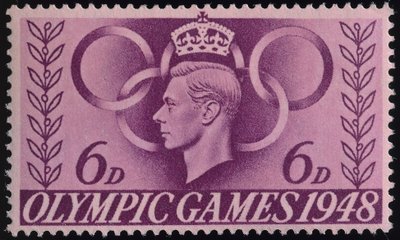 Frimærke til minde om OL i London 1948 af English School