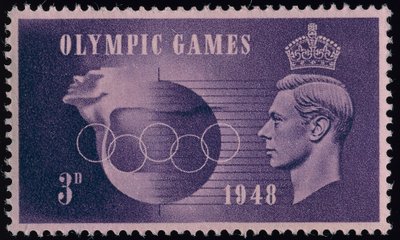 Frimærke til minde om de Olympiske Lege i London i 1948 af English School