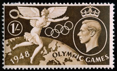 Frimærke til minde om OL i London 1948 af English School