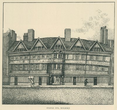 Staple Inn, Holborn (litografi) af English School