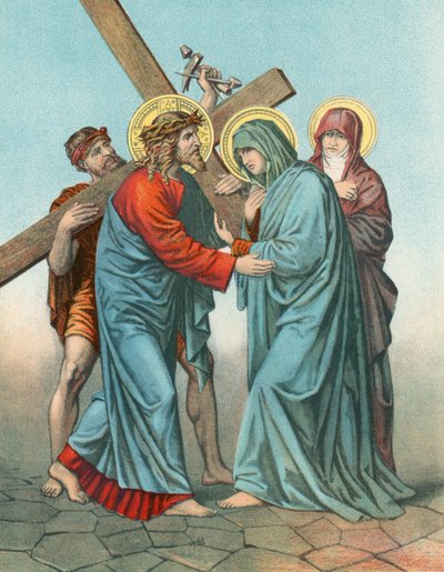Station IV Jesus bærer korset, møder sin mest ramte mor af English School