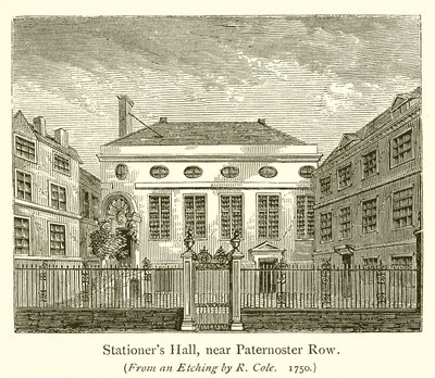 Stationers Hall, nær Paternoster Row af English School