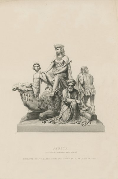 Statue, der forestiller Afrika, som pryder Albert Memorial af English School