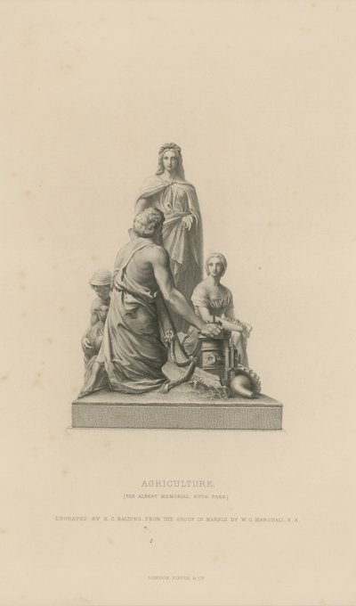 Statue, der forestiller landbrug, som pryder Albert Memorial af English School