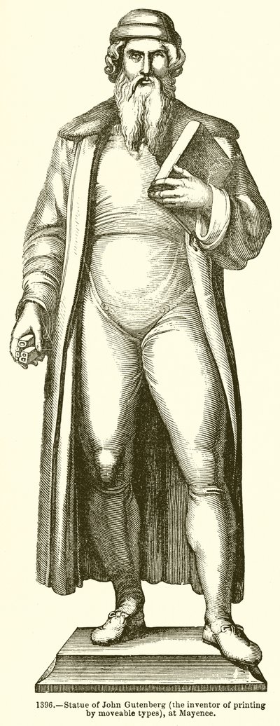 Statue af John Gutenberg af English School