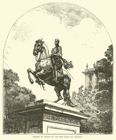 Statue af Philip IV, på Plaza de Oriente af English School