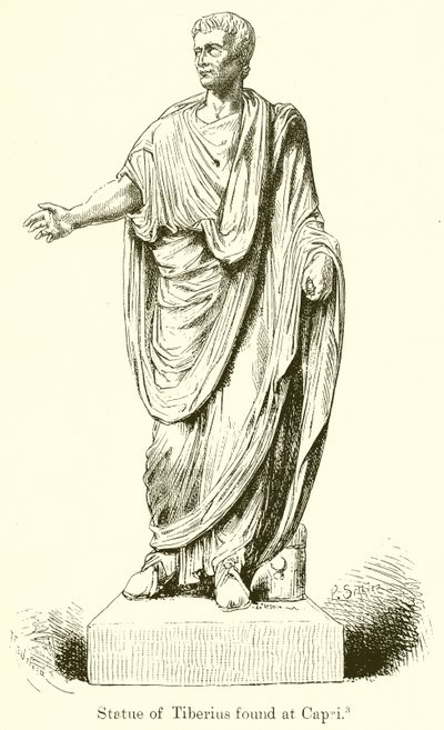 Statue af Tiberius fundet på Capri af English School