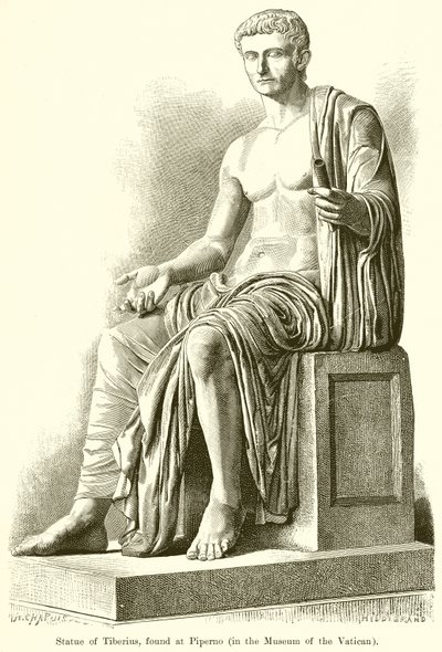 Statue af Tiberius, fundet ved Piperno af English School