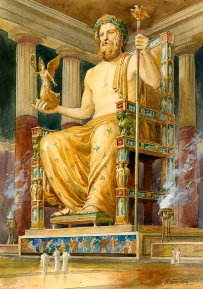 Statue af Zeus i Olympia af English School