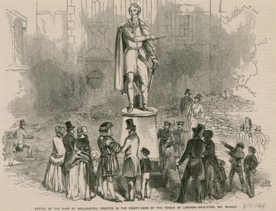 Statue af hertugen af Wellington, rejst i gården til Tower of London af English School