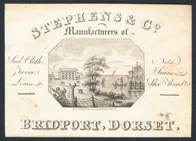 Stephens & Co, producenter af sejldug, net, sejlgarn, liner og skotråd, handelskort af English School