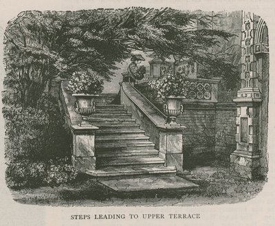Trappe, der fører til øverste terrasse, Holland House af English School