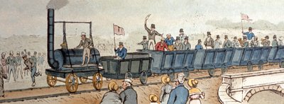 Stockton-Darlington Railway. omkring 1830 (gravering) af English School