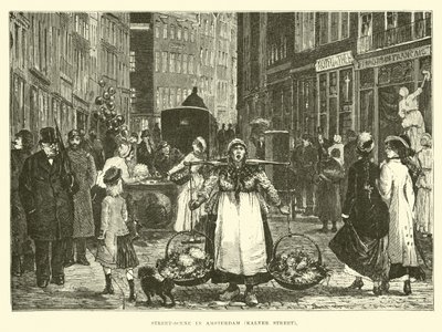 Street-scene in Amsterdam, Kalver Street  af English School