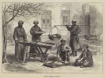 Street Hawkers, Yarkund (gravering) af English School