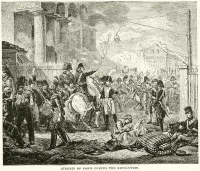 Gaderne i Paris under revolutionen (gravering) af English School