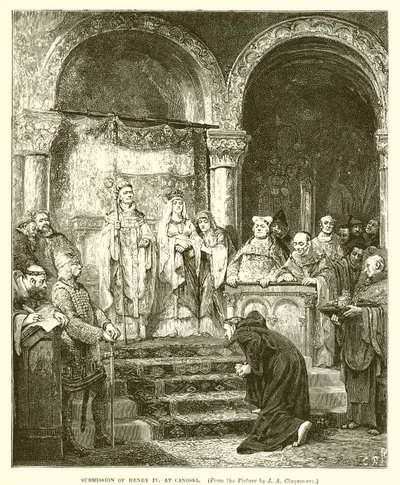 Indsendelse af Henrik IV i Canossa af English School