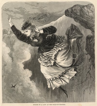 Selvmord af en dame ved Niagara-vandfaldet af English School
