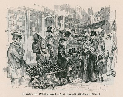 Søndag i Whitechapel - et sidespor ud for Middlesex Street, London af English School