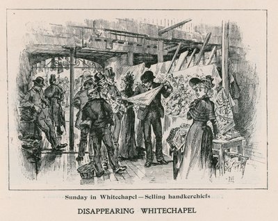 Søndag i Whitechapel - salg af lommetørklæder af English School