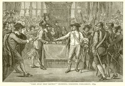 Tag den kugle væk! Cromwell opløser parlamentet, 1654 af English School