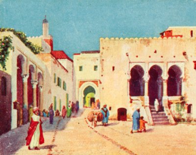 Tanger, domstolene (farvelitografi) af English School
