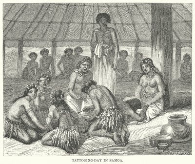 Tatoveringsdag i Samoa (gravering) af English School