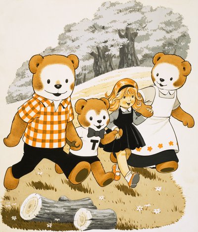 Bamser med ung pige af English School