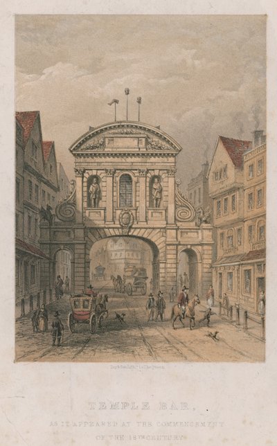 Temple Bar, som den så ud ved begyndelsen af det 18. århundrede af English School
