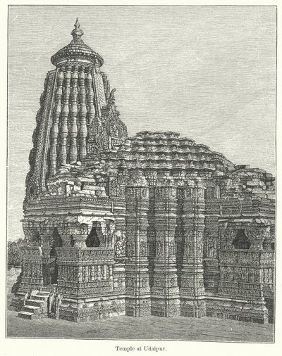 Tempel i Udaipur (gravering) af English School
