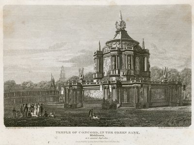 Temple of Concord opført for freden i 1814 af English School