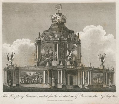 Temple of Concord opført for freden i 1814 af English School
