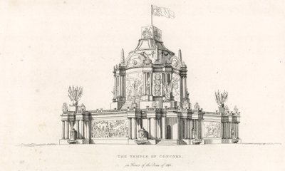Tempel der Eintracht zur Feier des Friedens von 1814 von English School