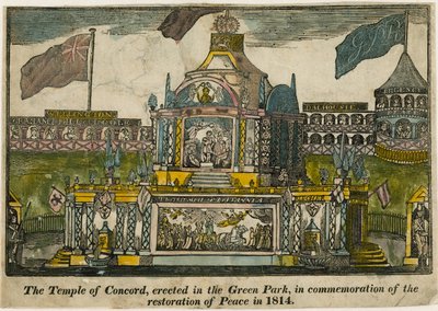 Tempel der Eintracht zur Feier des Friedens von 1814 von English School