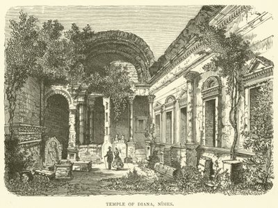 Dianatemplet, Nimes (gravering) af English School