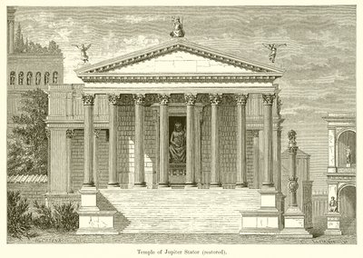 Temple of Jupiter Stator (restaureret) af English School