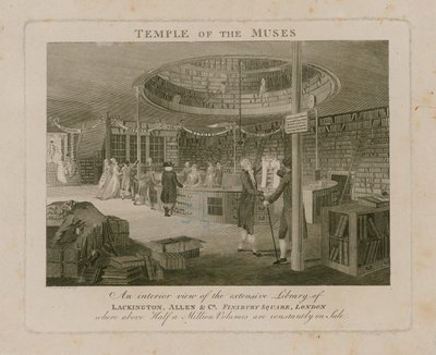 Tempel der Musen, Lackington Allen & Co, Finsbury Square von English School