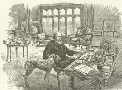 Tennyson in his library  af English School