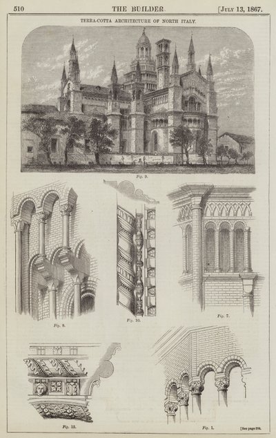 Terra-Cotta-arkitektur i Norditalien (gravering) af English School