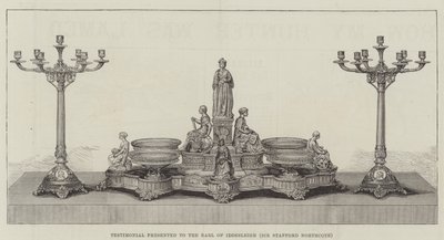 Vidnesbyrd præsenteret for jarlen af Iddesleigh (Sir Stafford Northcote) (gravering) af English School