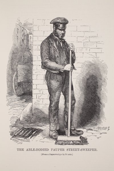 The Able-Bodied Pauper Street-Sweeper, fra daguerreotypiet af Richard Beard, illustration fra London Labor og London Poor af Henry Mayhew, pub. 1862 af English School