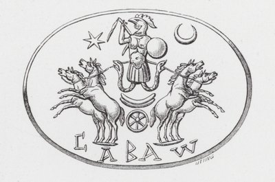 Abraxas-guden i Phoebus bil (gravering) af English School