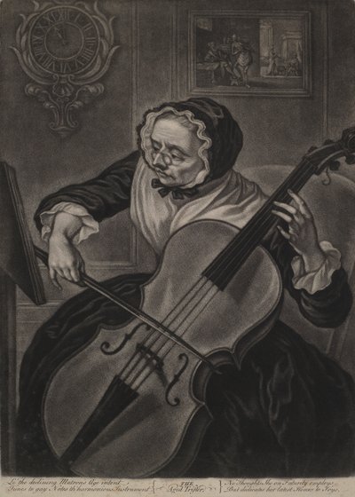 The Aged Trifler, ca. 1750 (mezzotint) af English School
