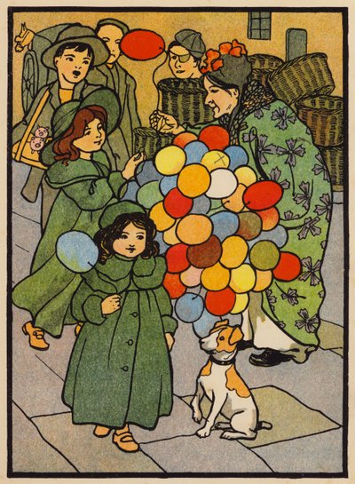 The Air-Ball Woman (farvelitografi) af English School