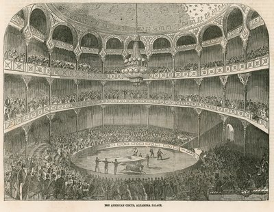 Det amerikanske cirkus ved Alhambra Palace (Alhambra Theatre), Leicester Square, London af English School