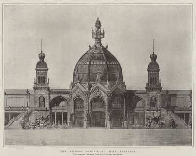 Antwerpen-udstillingen, hovedindgang (gravering) af English School